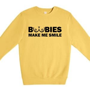 Boobies Make Me Smile Funny Adult Humor Premium Crewneck Sweatshirt