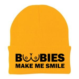 Boobies Make Me Smile Funny Adult Humor Knit Cap Winter Beanie