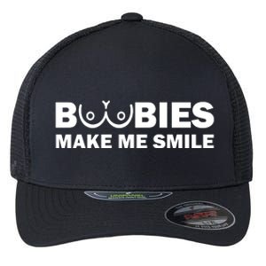 Boobies Make Me Smile Funny Adult Humor Flexfit Unipanel Trucker Cap