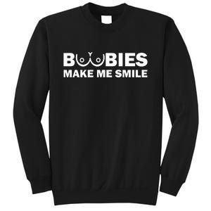 Boobies Make Me Smile Funny Adult Humor Sweatshirt