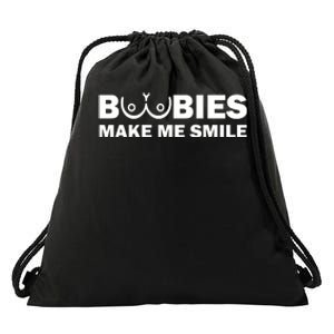 Boobies Make Me Smile Funny Adult Humor Drawstring Bag