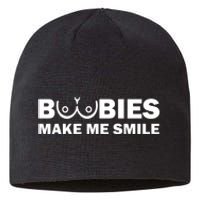 Boobies Make Me Smile Funny Adult Humor Sustainable Beanie