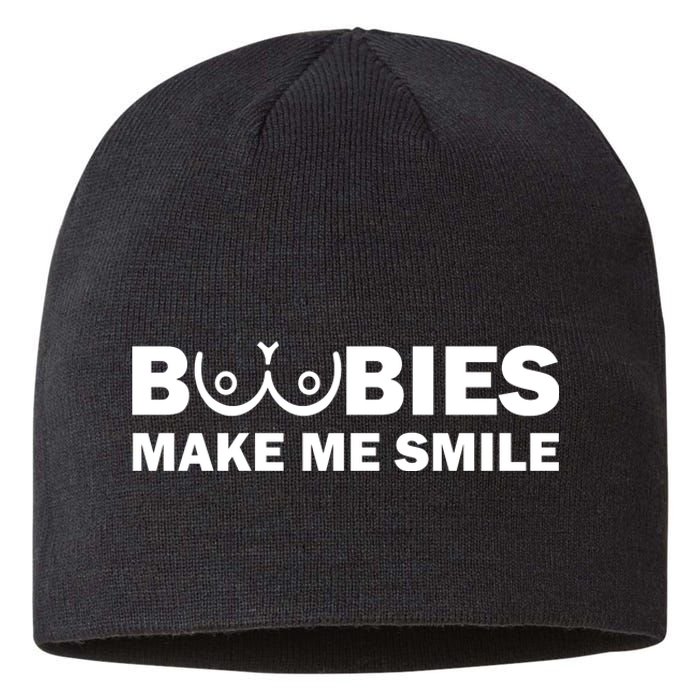 Boobies Make Me Smile Funny Adult Humor Sustainable Beanie