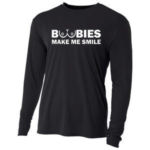 Boobies Make Me Smile Funny Adult Humor Cooling Performance Long Sleeve Crew