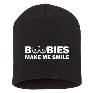 Boobies Make Me Smile Funny Adult Humor Short Acrylic Beanie