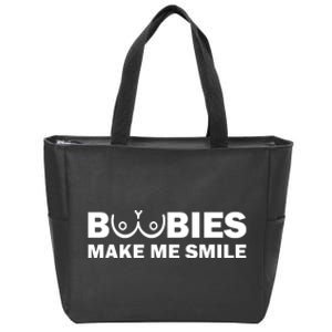 Boobies Make Me Smile Funny Adult Humor Zip Tote Bag