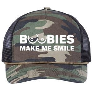 Boobies Make Me Smile Funny Adult Humor Retro Rope Trucker Hat Cap