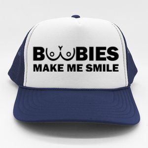 Boobies Make Me Smile Funny Adult Humor Trucker Hat