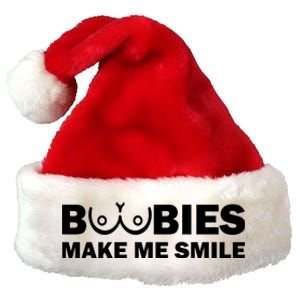 Boobies Make Me Smile Funny Adult Humor Premium Christmas Santa Hat