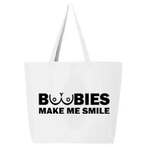 Boobies Make Me Smile Funny Adult Humor 25L Jumbo Tote