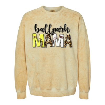 BallPark Mom Mama Baseball Softball Mother's Day Colorblast Crewneck Sweatshirt