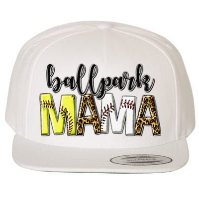 BallPark Mom Mama Baseball Softball Mother's Day Wool Snapback Cap