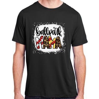 BallPark Mom Mama Baseball Softball Mother's Day Bleached Adult ChromaSoft Performance T-Shirt