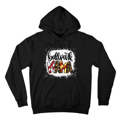 BallPark Mom Mama Baseball Softball Mother's Day Bleached Tall Hoodie