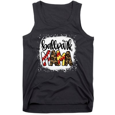 BallPark Mom Mama Baseball Softball Mother's Day Bleached Tank Top