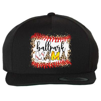 BallPark Mom Mama Baseball Softball Mother's Day Bleached Wool Snapback Cap