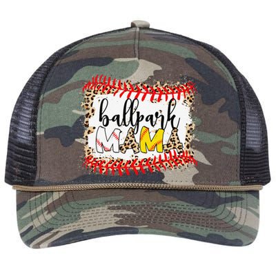 BallPark Mom Mama Baseball Softball Mother's Day Bleached Retro Rope Trucker Hat Cap