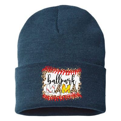 BallPark Mom Mama Baseball Softball Mother's Day Bleached Sustainable Knit Beanie