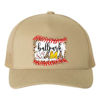 BallPark Mom Mama Baseball Softball Mother's Day Bleached Yupoong Adult 5-Panel Trucker Hat