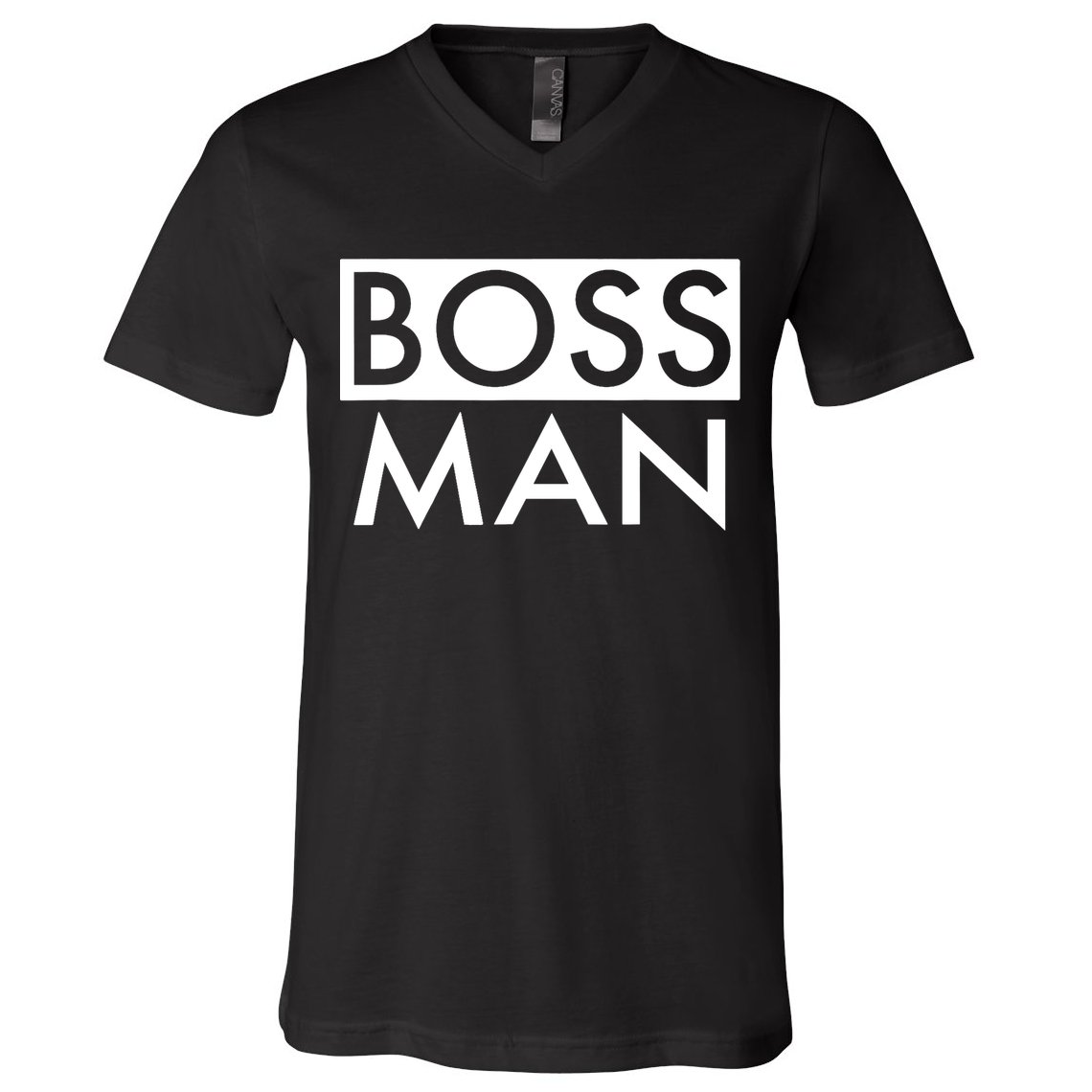 Boss Man Matching Family Couple Portrait Husband Dad V-Neck T-Shirt