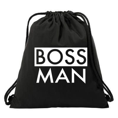 Boss Man Matching Family Couple Portrait Husband Dad Drawstring Bag