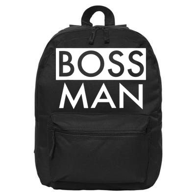 Boss Man Matching Family Couple Portrait Husband Dad 16 in Basic Backpack