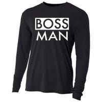 Boss Man Matching Family Couple Portrait Husband Dad Cooling Performance Long Sleeve Crew