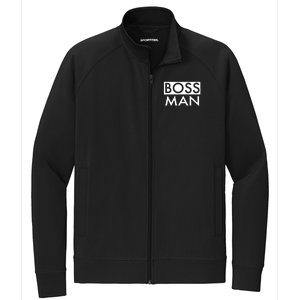 Boss Man Matching Family Couple Portrait Husband Dad Stretch Full-Zip Cadet Jacket