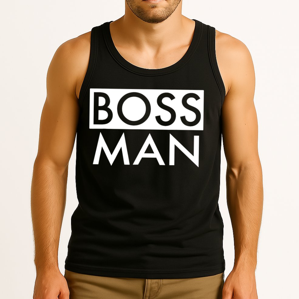 Boss Man Matching Family Couple Portrait Husband Dad Tank Top