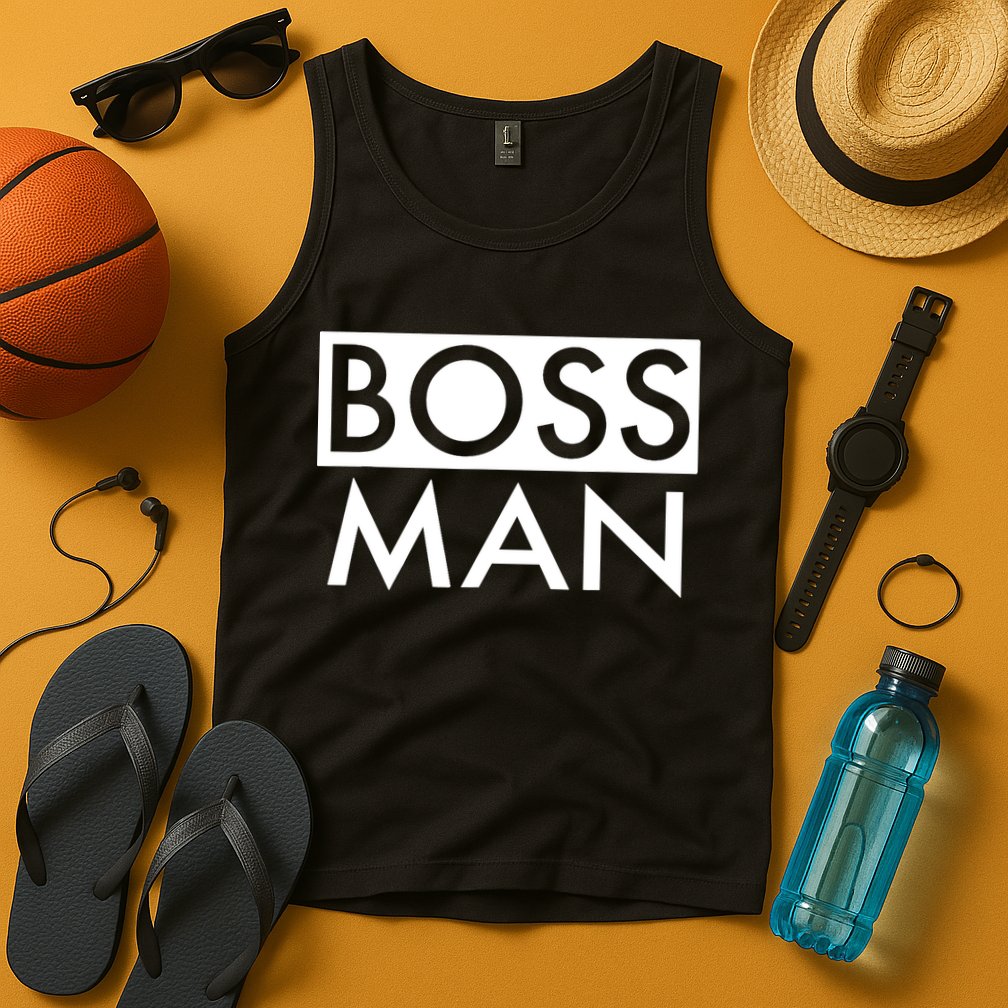 Boss Man Matching Family Couple Portrait Husband Dad Tank Top