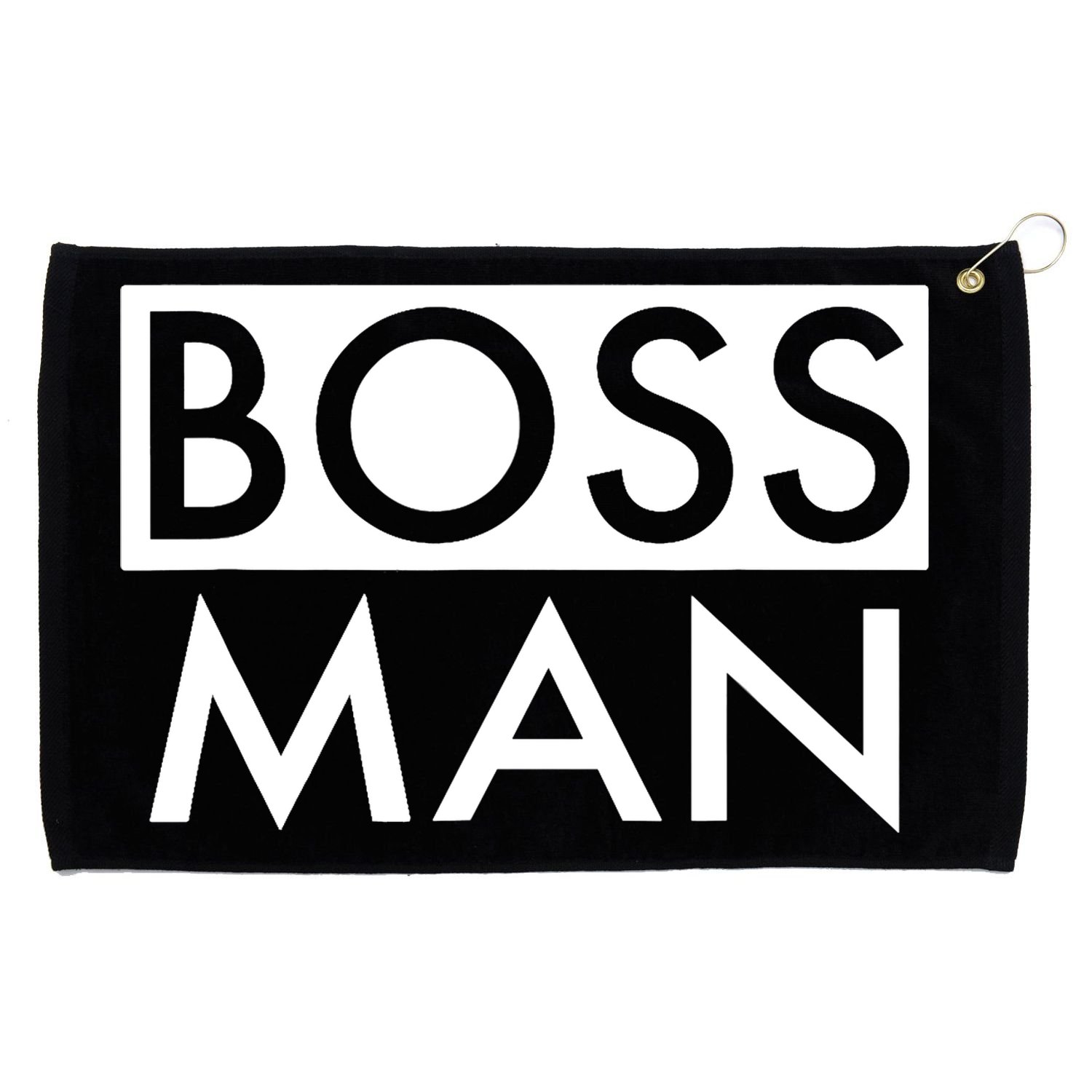 Boss Man Matching Family Couple Portrait Husband Dad Grommeted Golf Towel