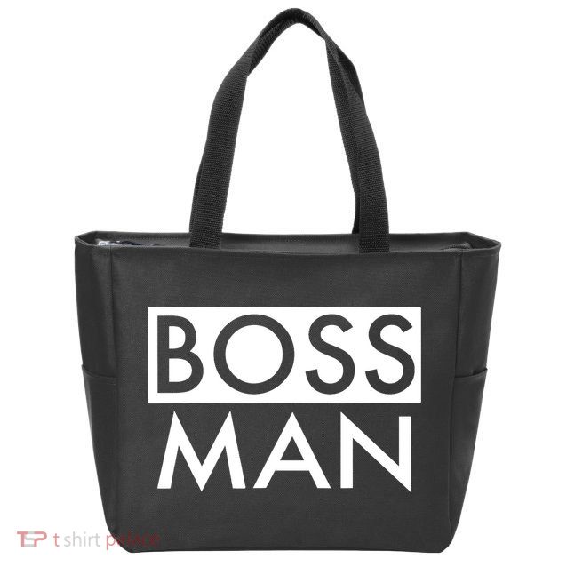 Boss Man Matching Family Couple Portrait Husband Dad Zip Tote Bag