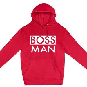 Boss Man Matching Family Couple Portrait Husband Dad Premium Pullover Hoodie