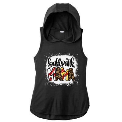 Ballpark Mom Mama Baseball Softball MotherS Day Bleached Ladies PosiCharge Tri-Blend Wicking Draft Hoodie Tank