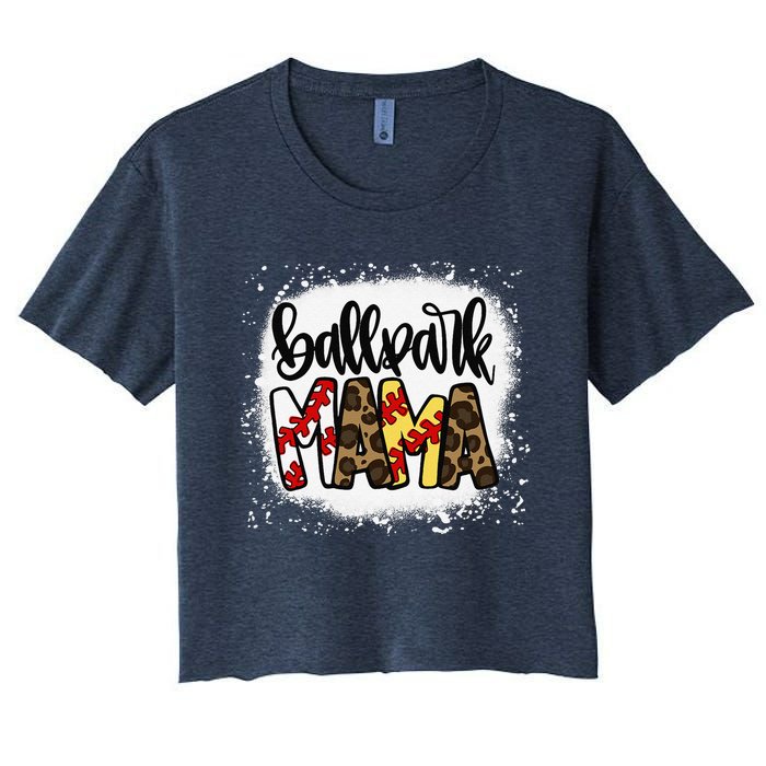 Ballpark Mom Mama Baseball Softball MotherS Day Bleached Women's Crop Top Tee