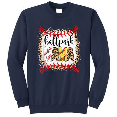 BallPark Mom Mama Baseball Softball Mother's Day BleachedGift Sweatshirt