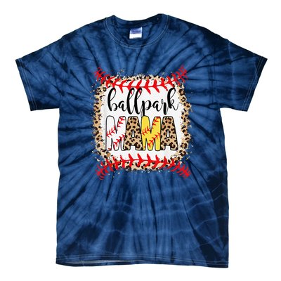 BallPark Mom Mama Baseball Softball Mother's Day BleachedGift Tie-Dye T-Shirt