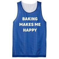 Baking Makes Me Happy Gift Mesh Reversible Basketball Jersey Tank