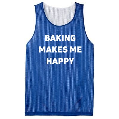 Baking Makes Me Happy Gift Mesh Reversible Basketball Jersey Tank