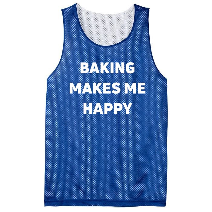 Baking Makes Me Happy Gift Mesh Reversible Basketball Jersey Tank