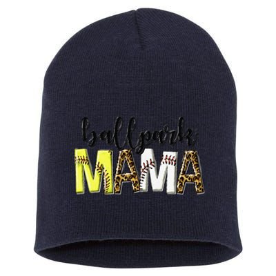 BallPark Mom Mama Baseball Softball Mother's Day Short Acrylic Beanie