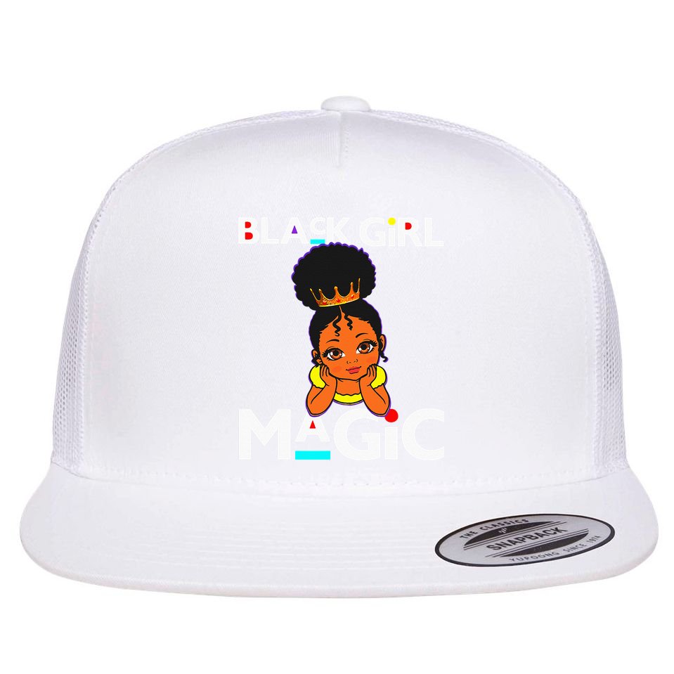 Black Magic Melanin Poppin Flat Bill Trucker Hat