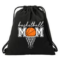 Basketball Mom Mother Leopard Basketball Hoop Net Game Day Drawstring Bag
