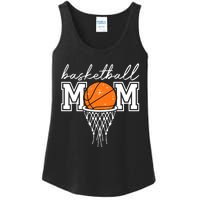 Basketball Mom Mother Leopard Basketball Hoop Net Game Day Ladies Essential Tank