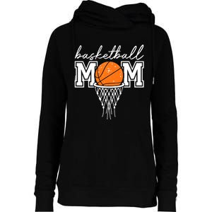 Basketball Mom Mother Leopard Basketball Hoop Net Game Day Womens Funnel Neck Pullover Hood