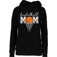 Basketball Mom Mother Leopard Basketball Hoop Net Game Day Womens Funnel Neck Pullover Hood