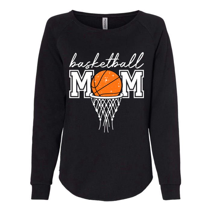 Basketball Mom Mother Leopard Basketball Hoop Net Game Day Womens California Wash Sweatshirt