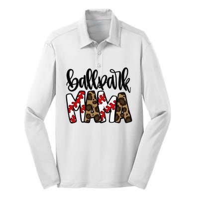 BallPark Mom Mama Baseball Softball Mother's Day Silk Touch Performance Long Sleeve Polo