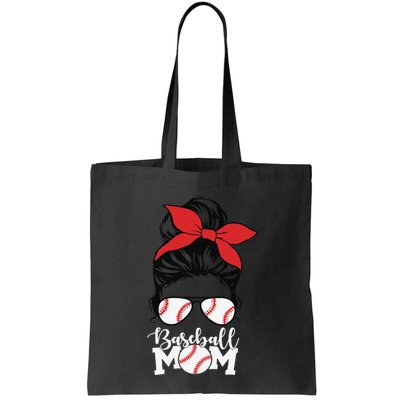 Baseball Mama Messy Bun Base Ball Glasses Mom Bag
