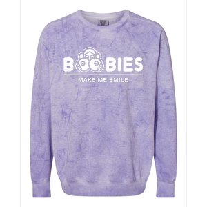 Boobies Make Me Smile Colorblast Crewneck Sweatshirt